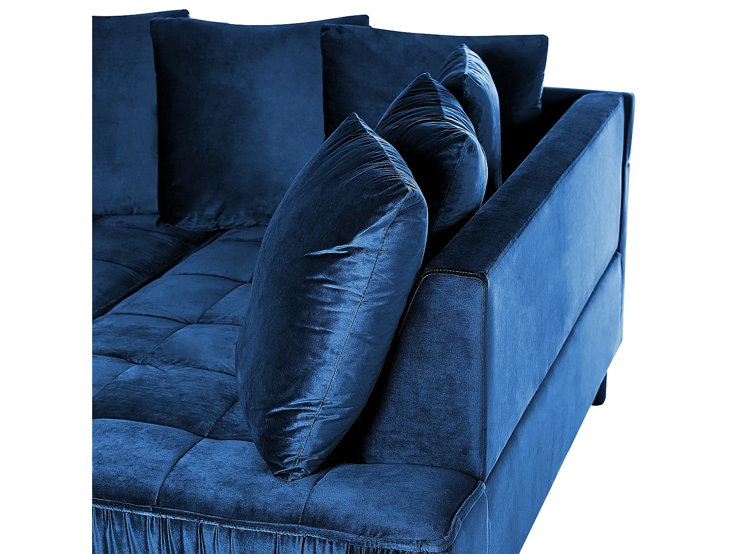 Sofá de canto GRENA Veludo Azul marinho 3 lugares à esquerda