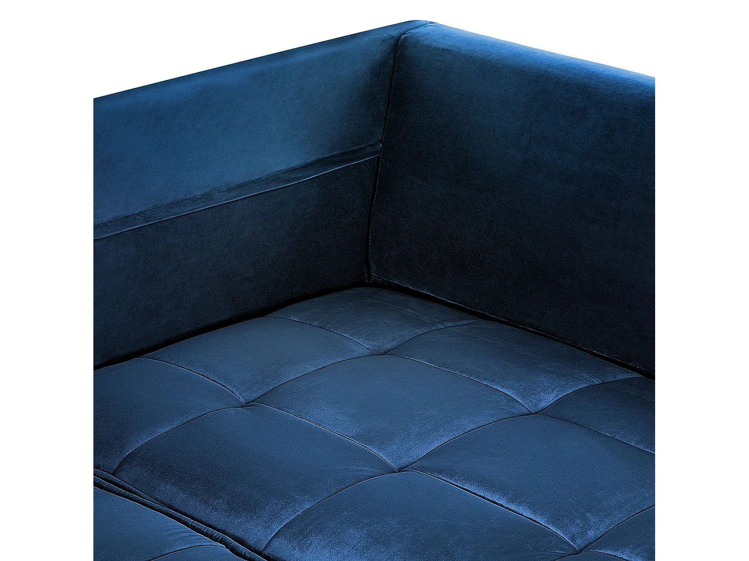 Sofá de canto GRENA Veludo Azul marinho 3 lugares à esquerda