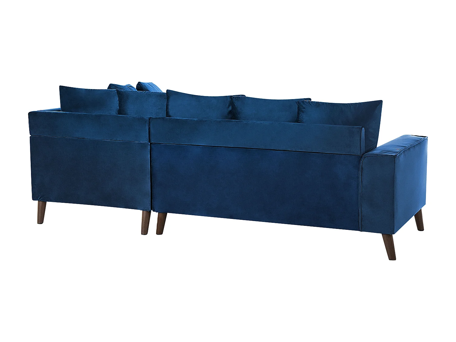 Canapé d'angle GRENA Velours Bleu marine 3 places Côté gauche