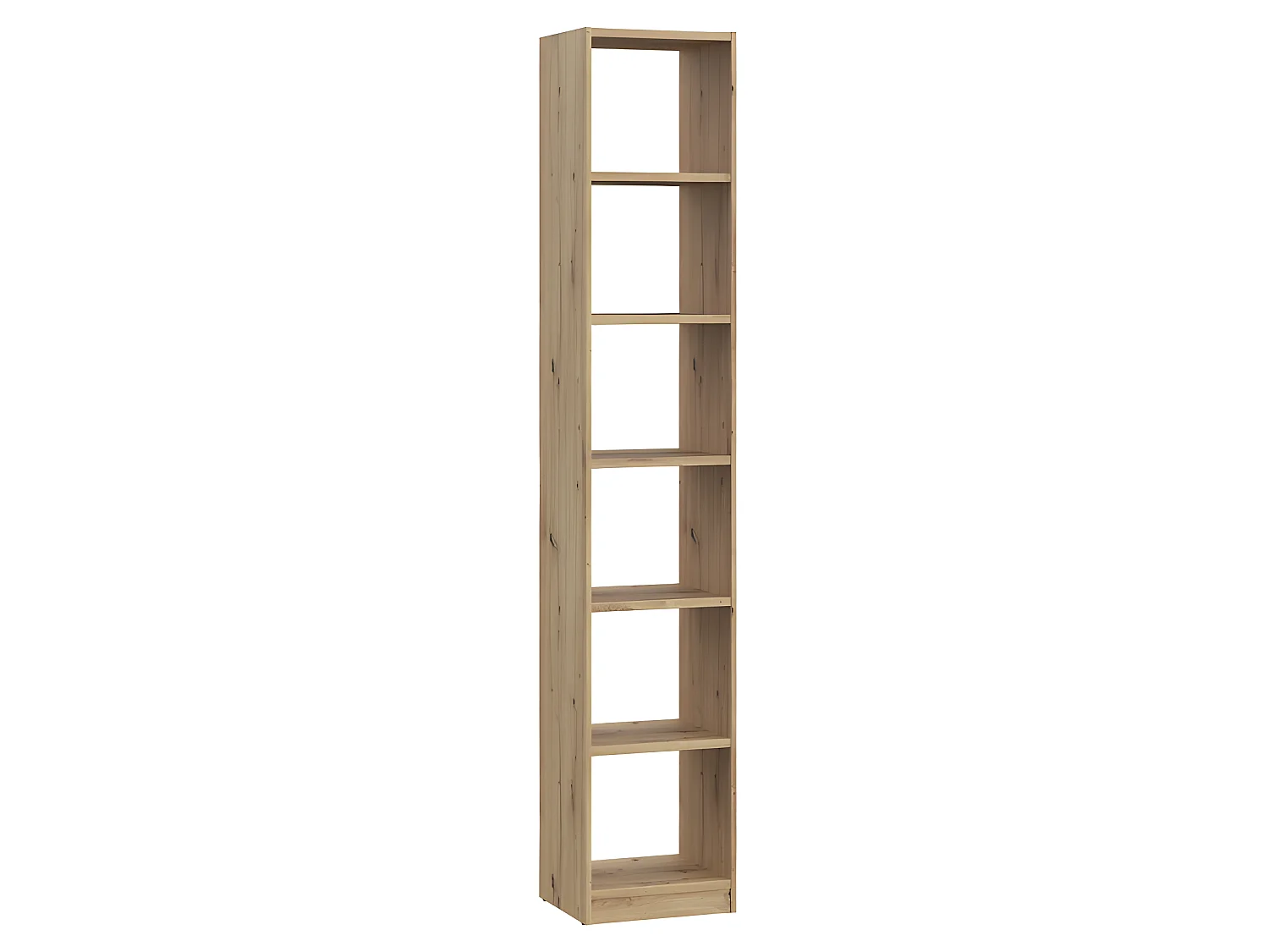 Etagère colonne 40 x 220 cm 5 tablettes décor chêne rustique - MARIE