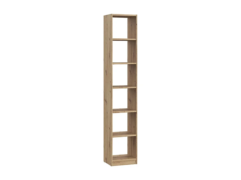 Etagère colonne 40 x 220 cm 5 tablettes décor chêne rustique - MARIE