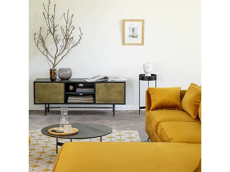 Soporte de TV de latón y metal Janelle