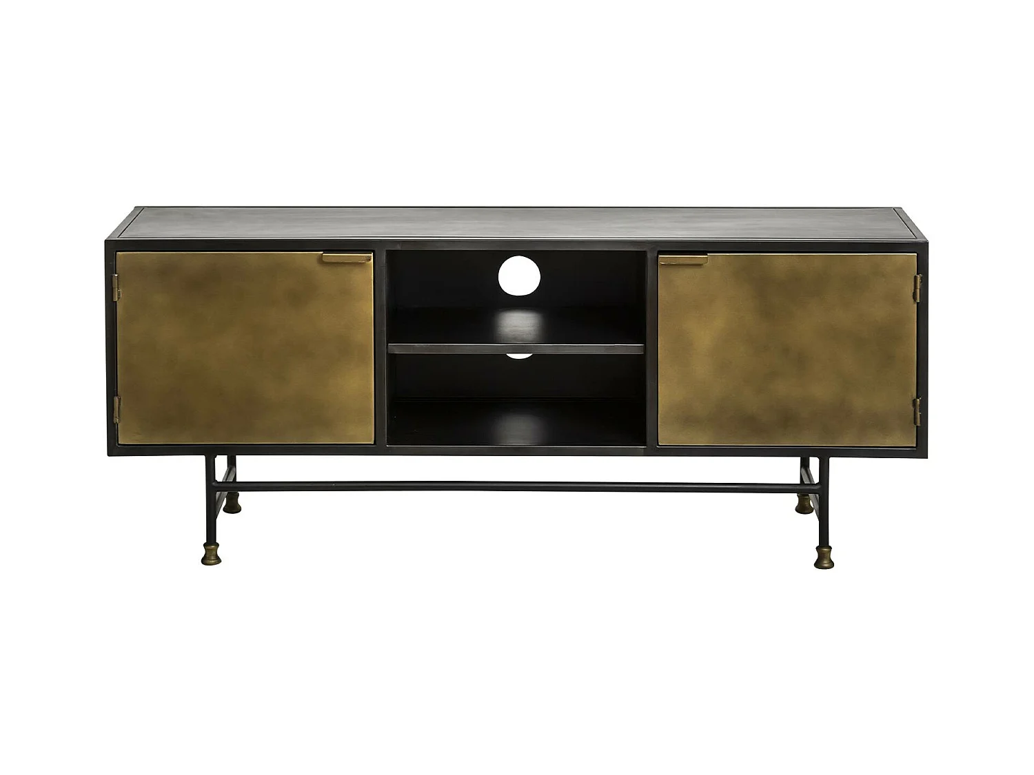 Meuble TV en laiton et métal Janelle