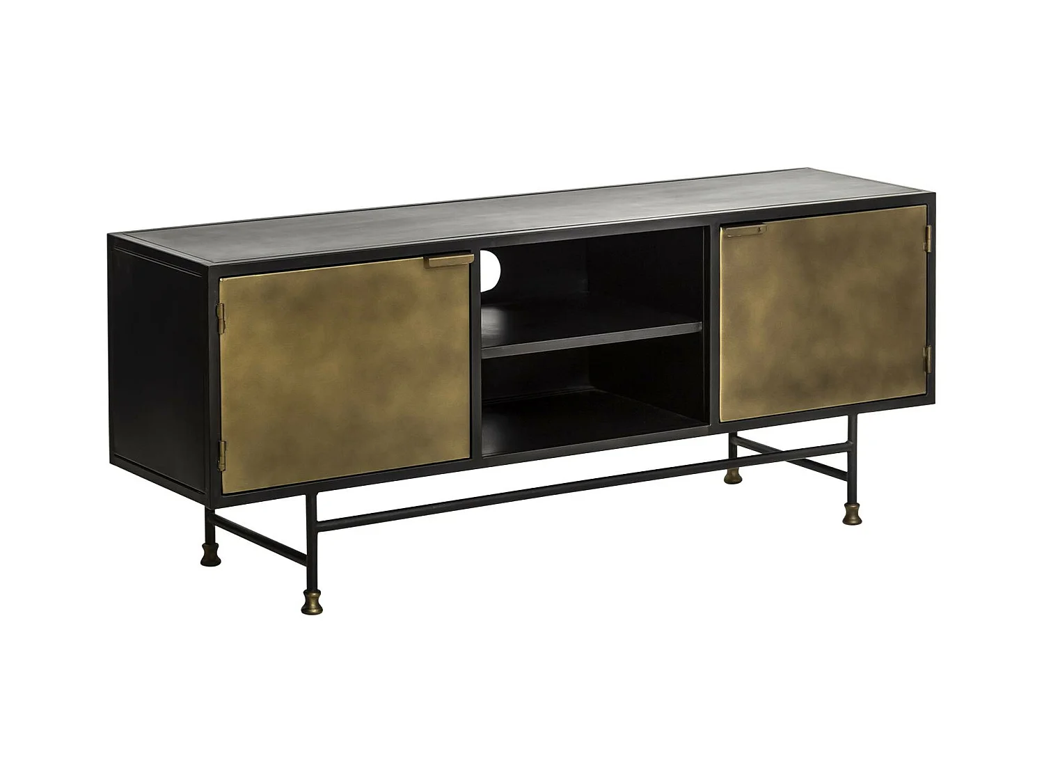 Meuble TV en laiton et métal Janelle