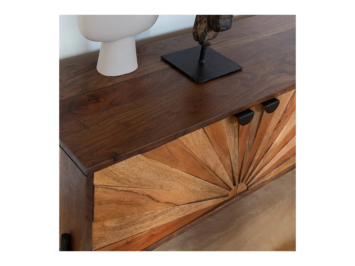 Meuble TV en bois d'acacia Elvira