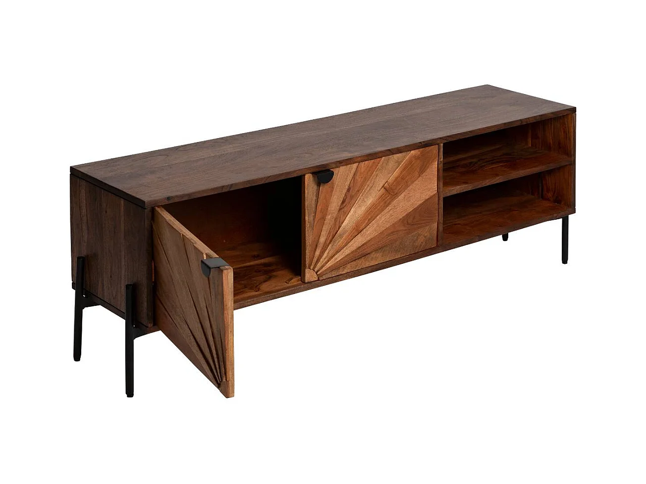 Meuble TV en bois d'acacia Elvira