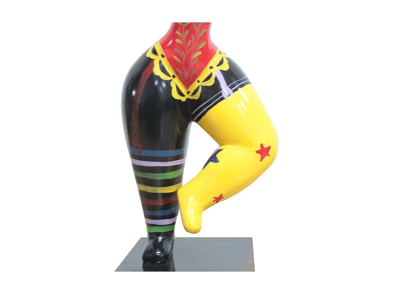 Statue femme bras tendu peintures multicolores H34 cm - FRAUEN CIRCUS