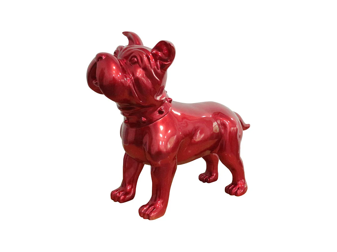 Statue chien staffordshire bull terrier rouge laqué H48 cm - SILVA