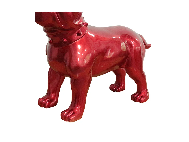 Statue chien staffordshire bull terrier rouge laqué H48 cm - SILVA