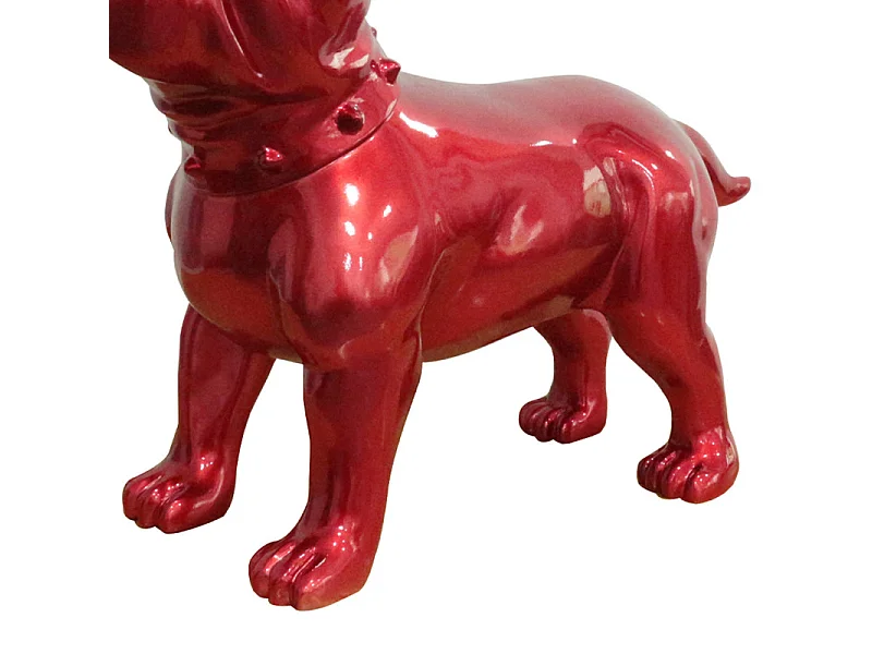 Statue chien staffordshire bull terrier rouge laqué H48 cm - SILVA