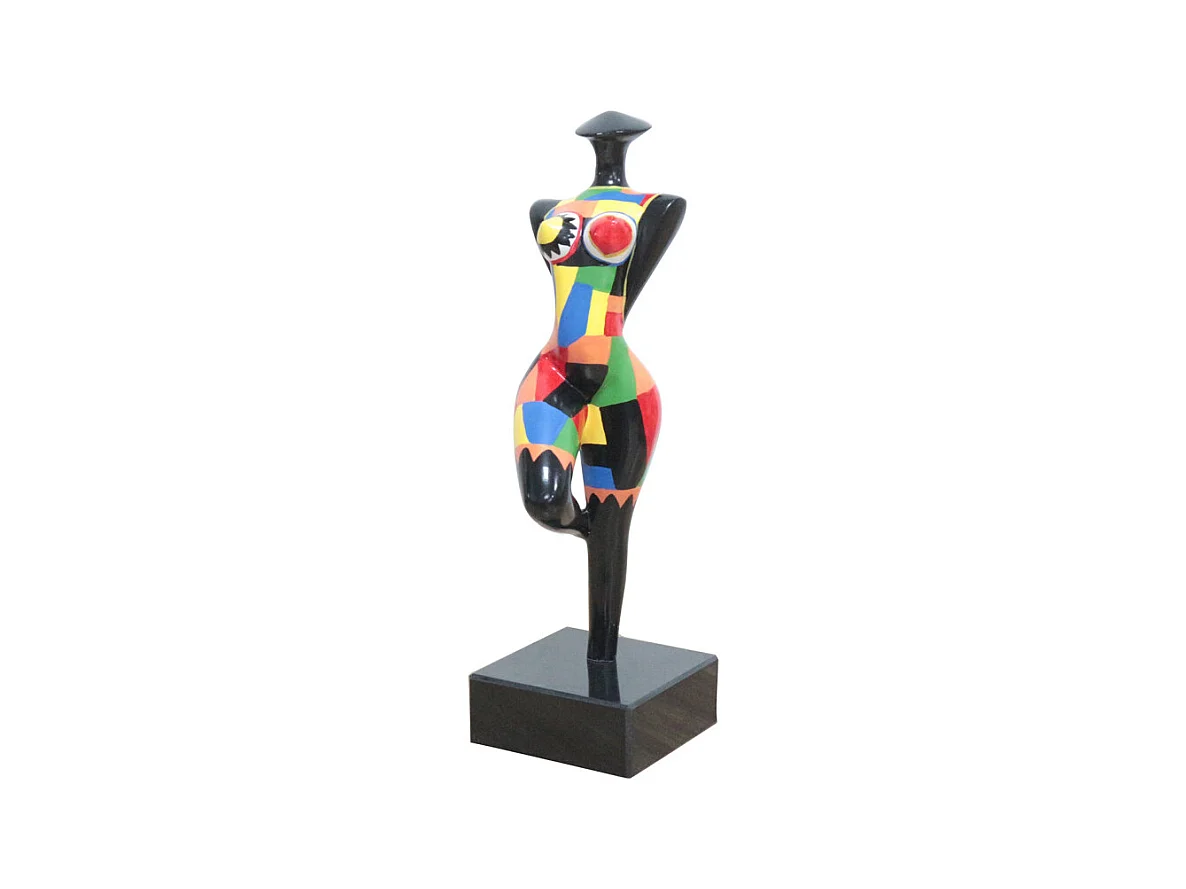 Statue silhouette femme debout avec formes multicolores H34 cm - SHAPE