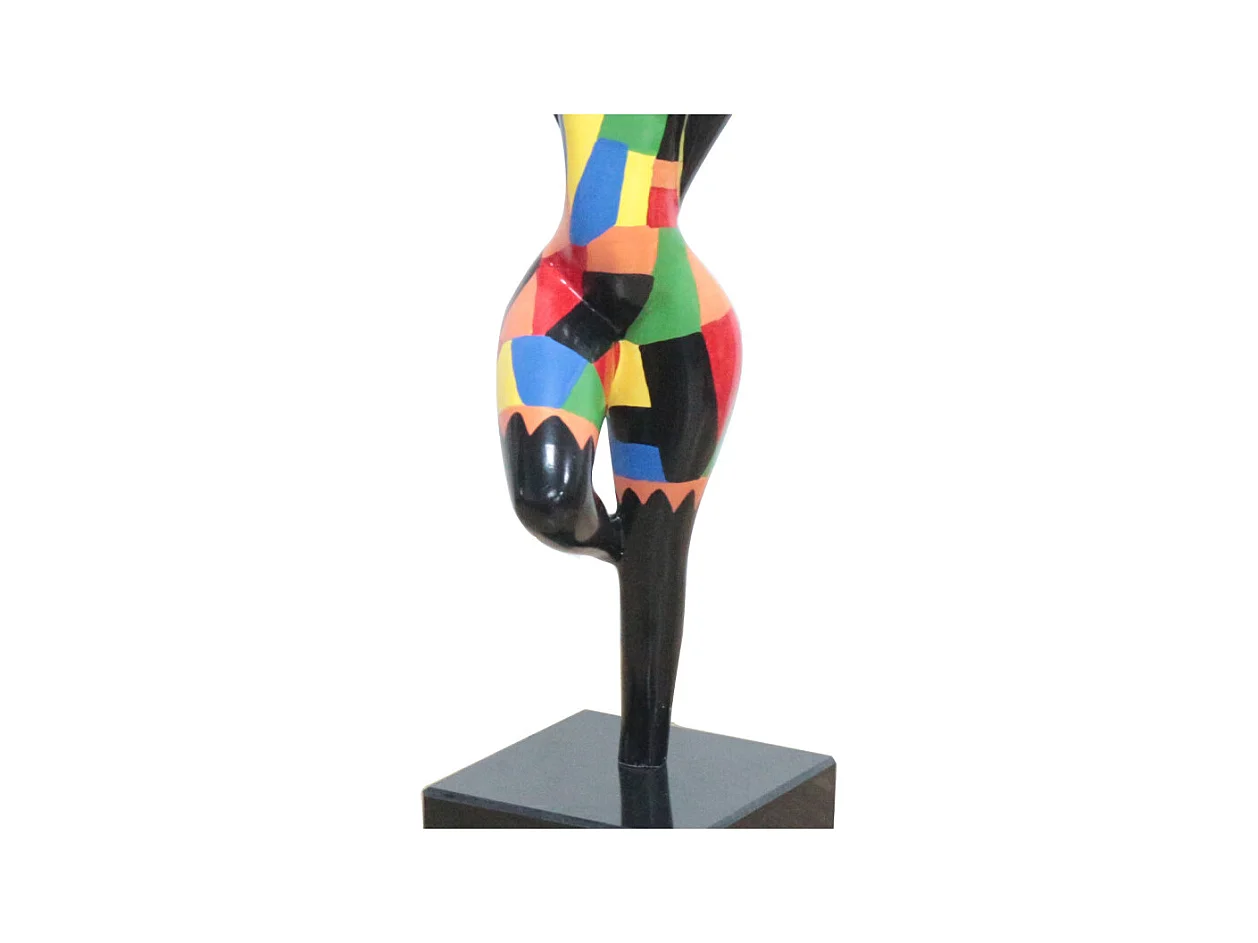 Statue silhouette femme debout avec formes multicolores H34 cm - SHAPE