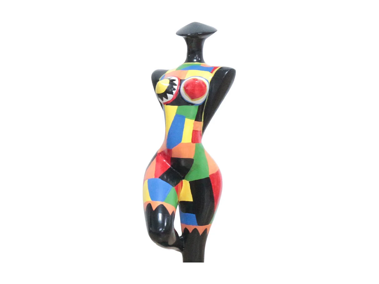 Statue silhouette femme debout avec formes multicolores H34 cm - SHAPE