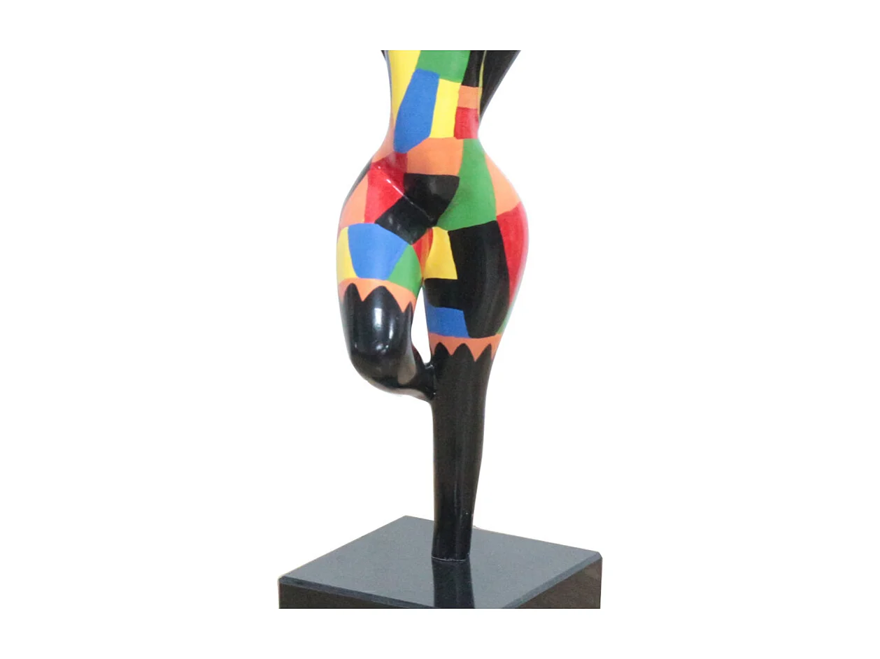 Statue silhouette femme debout avec formes multicolores H34 cm - SHAPE
