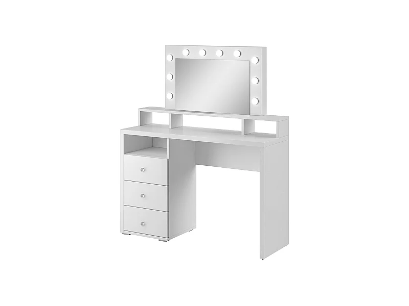 Coiffeuse design avec éclairage intégré collection VERSAILLES coloris blanc finitions brillantes