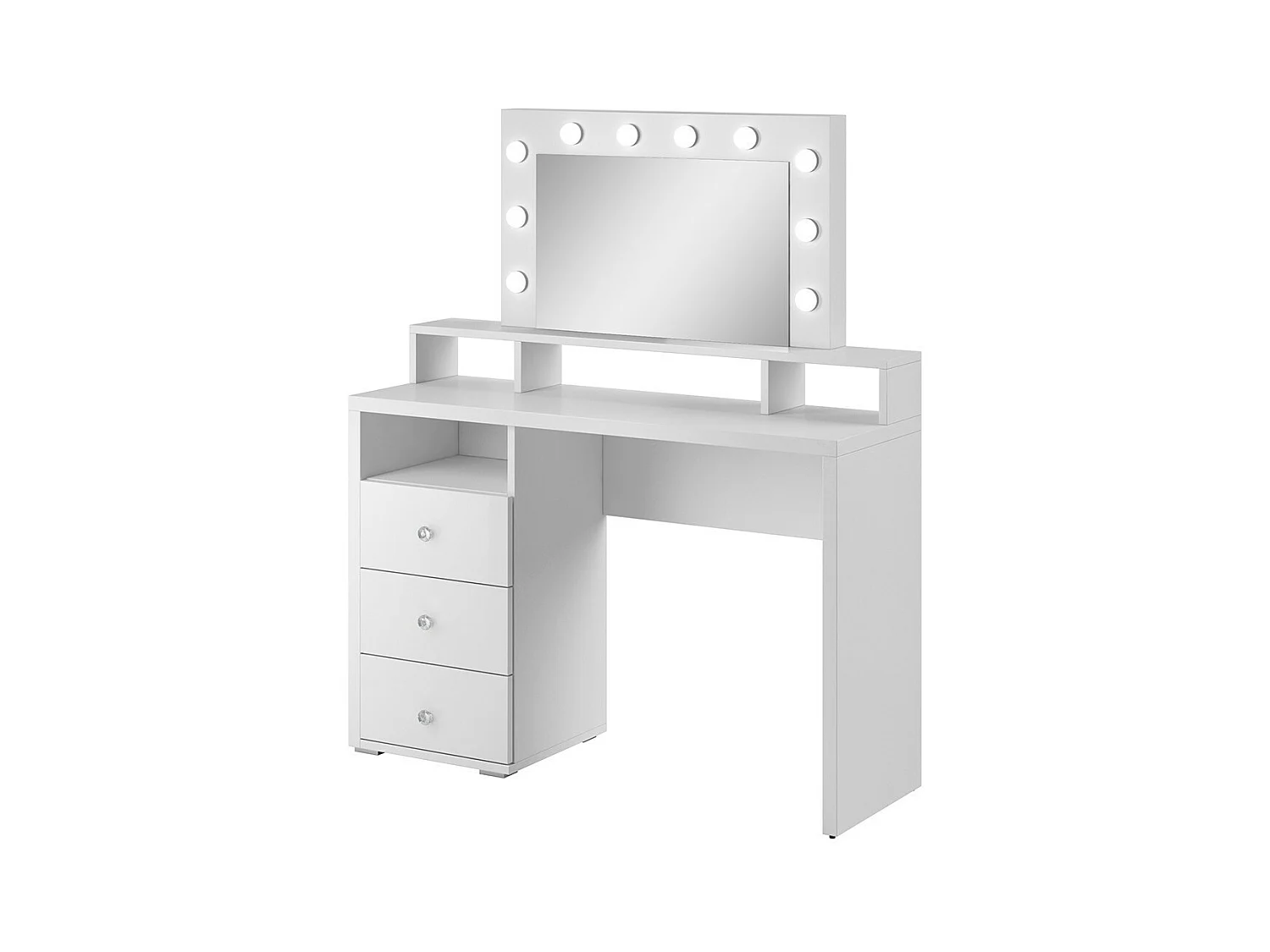 Coiffeuse design avec éclairage intégré collection VERSAILLES coloris blanc finitions brillantes