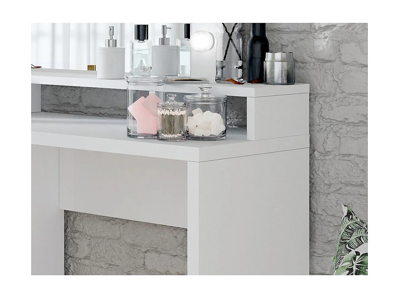 Toeletta design con illuminazione integrata collezione VERSAILLES colore bianco finiture lucide