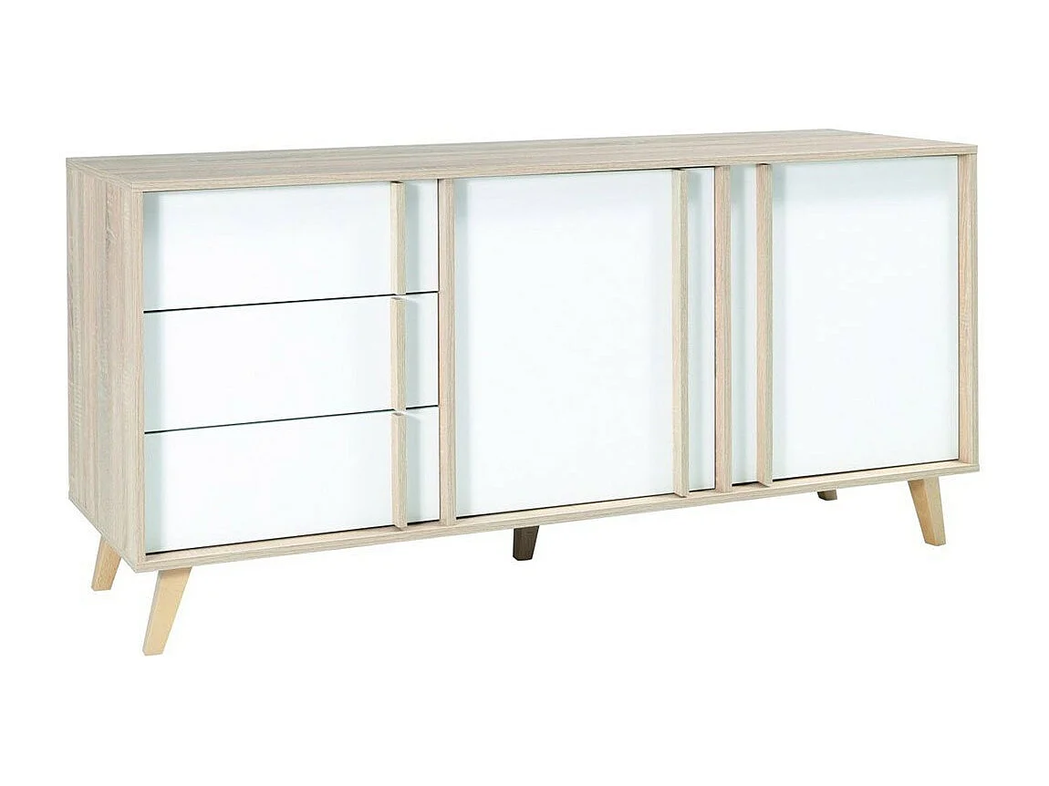 Buffet moyen modèle MALMO Blanc – Design scandinave