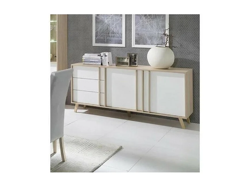 Buffet moyen modèle MALMO Blanc – Design scandinave
