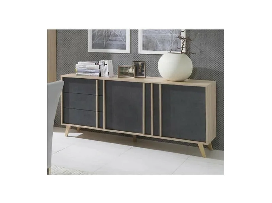 Buffet medio modello MALMO grigio. Mobile design stile SCANDINAVO. Effetto ultra trendy per il tuo soggiorno.
