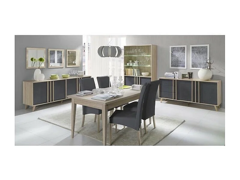 Buffet médio modelo MALMO cinza. Móvel design estilo ESCANDINAVO. Efeito ultra moderno para sua sala de estar.
