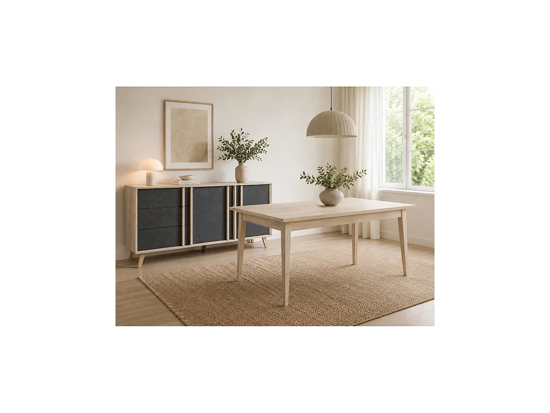Buffet middelgroot model MALMO grijs. Scandinavisch designmeubel. Ultra trendy effect voor uw woonkamer.