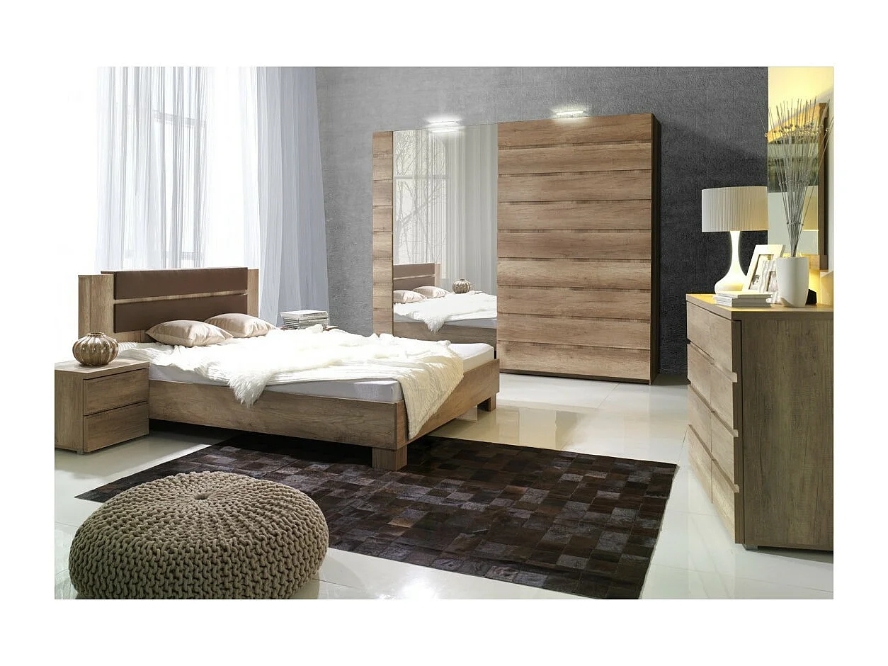 Lit ROMI – 2 places 180x200 cm coloris Dab Canyon