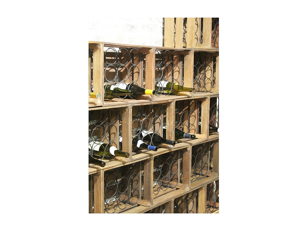 Lot 4 casiers en métal et bois pour 48 bouteilles - BACCHUS