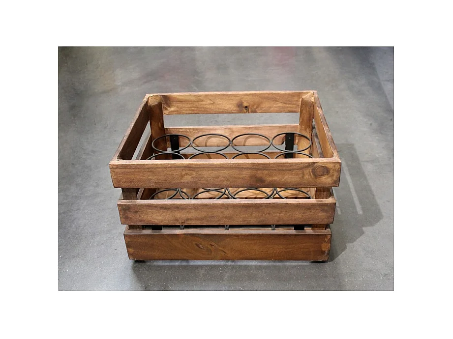 Casier rustique 12 bouteilles bois et métal - BACCHUS