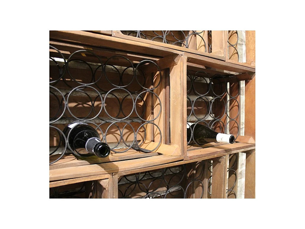 Casier rustique 12 bouteilles bois et métal - BACCHUS