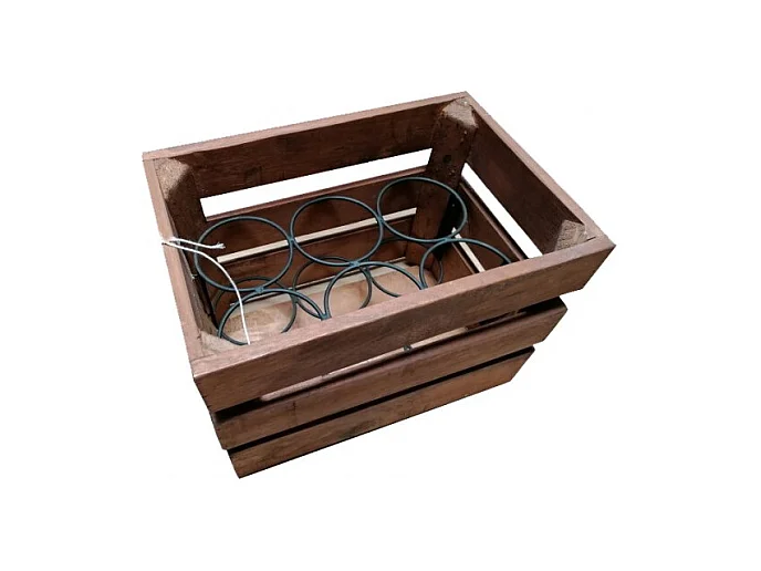 Lot 4 casiers pour 24 bouteilles en bois et métal rustique - BACCHUS