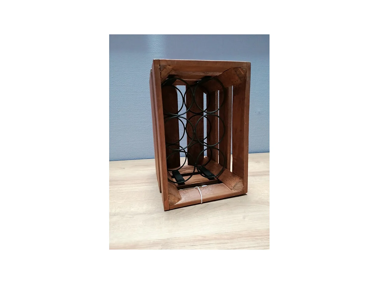 Lot 4 casiers pour 24 bouteilles en bois et métal rustique - BACCHUS