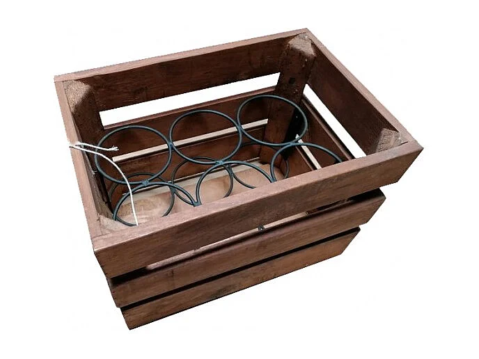 Lot 4 casiers pour 24 bouteilles en bois et métal rustique - BACCHUS