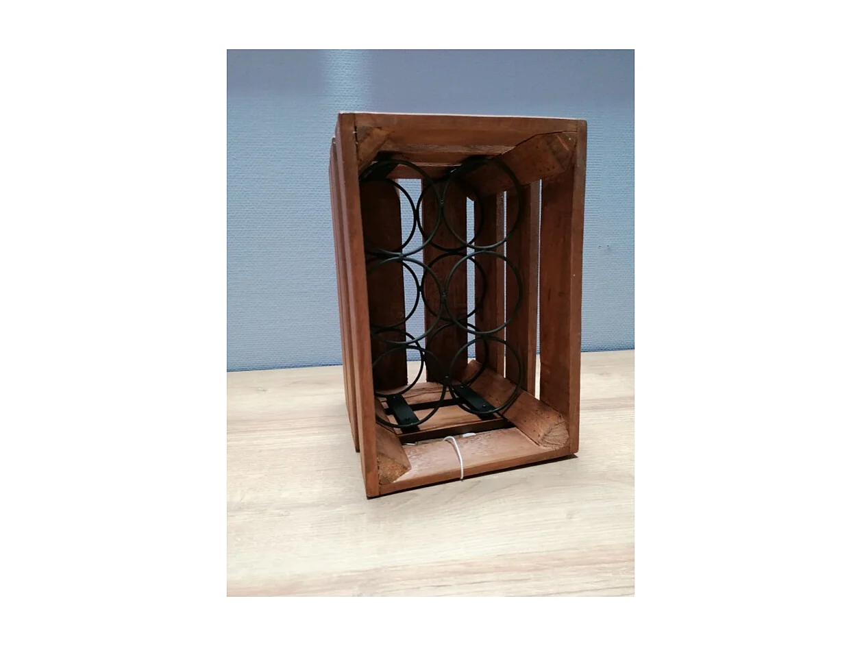 Lot 4 casiers pour 24 bouteilles en bois et métal rustique - BACCHUS