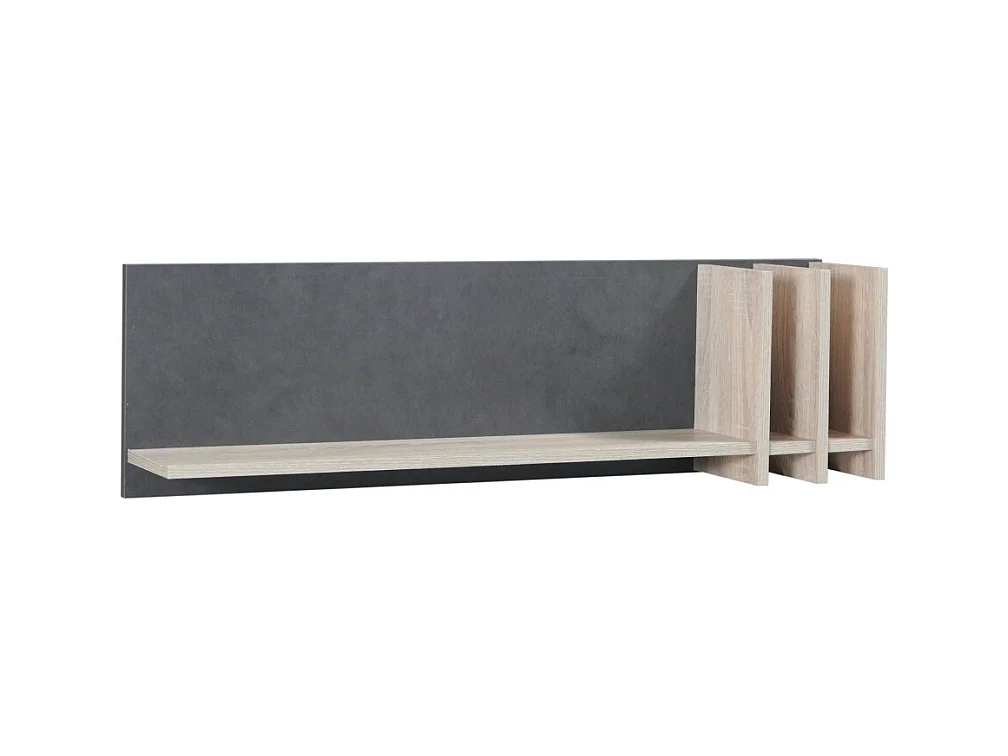 Scaffale da muro MALMO 100 cm colore rovere chiaro e grigio cemento