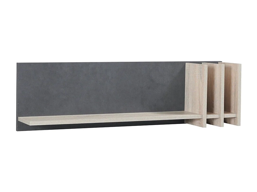 Wandrek MALMO 100 cm in lichte eikenkleur en betongrijs