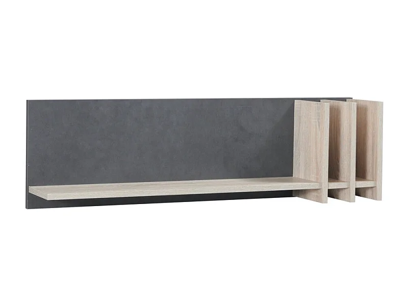 Wandrek MALMO 100 cm in lichte eikenkleur en betongrijs