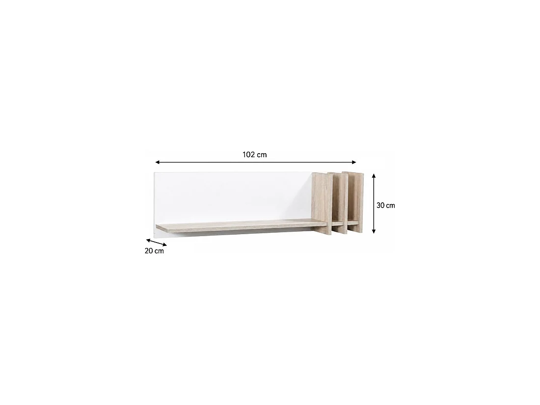 Scaffali da parete MALMO 100 cm colori dab sonoma e bianco