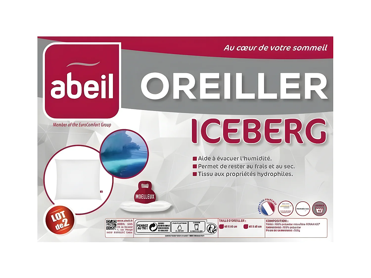 2 zachte Iceberg kussens 60 x 60 cm