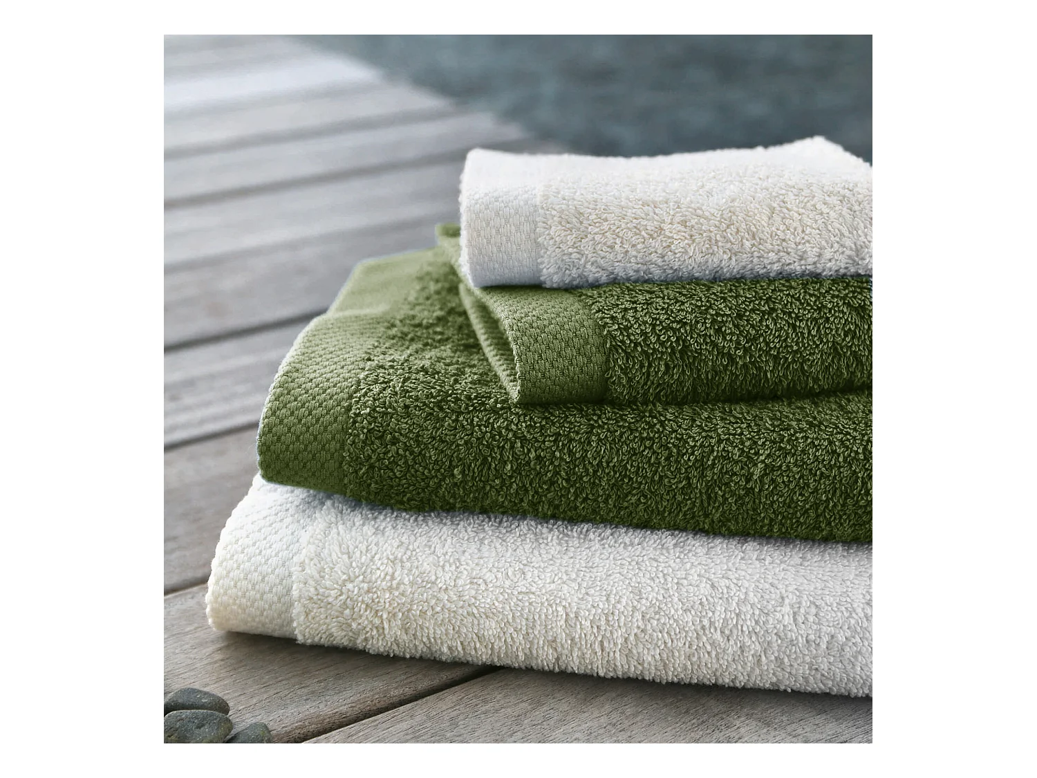 Serviette de toilette 50x100 cm PURE Kaki 550 g/m2