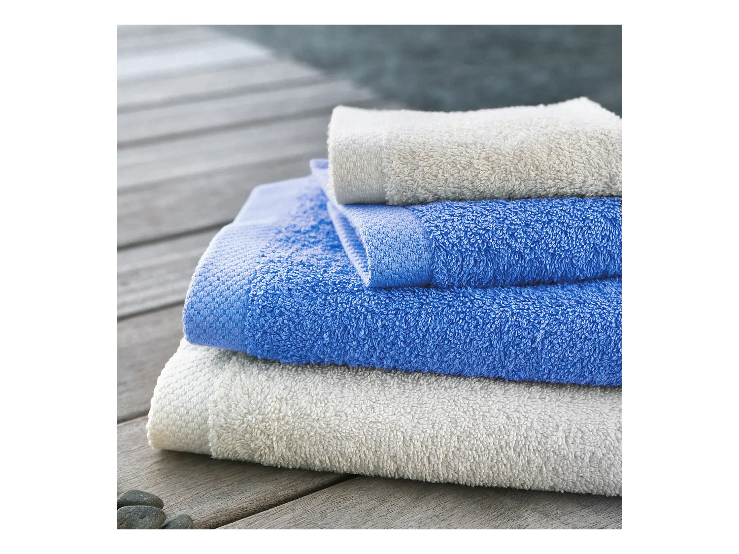 Serviette de toilette 50x100 cm PURE Bleu Mer 550 g/m2