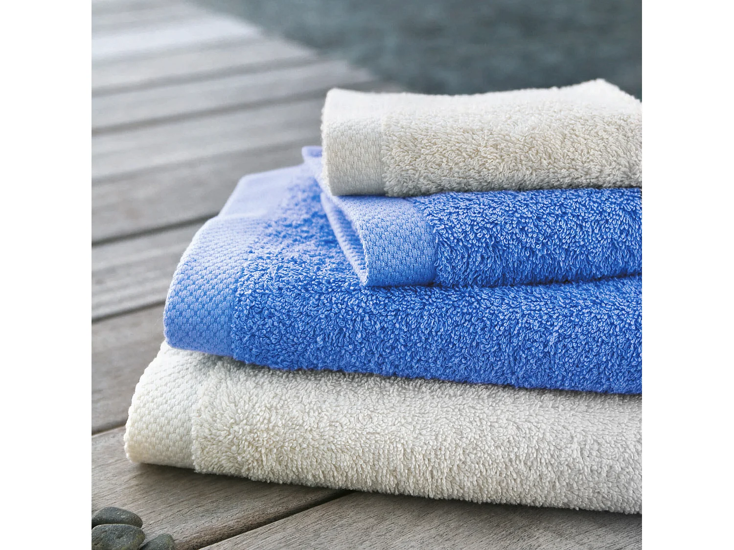 Serviette de toilette 50x100 cm PURE Bleu Mer 550 g/m2