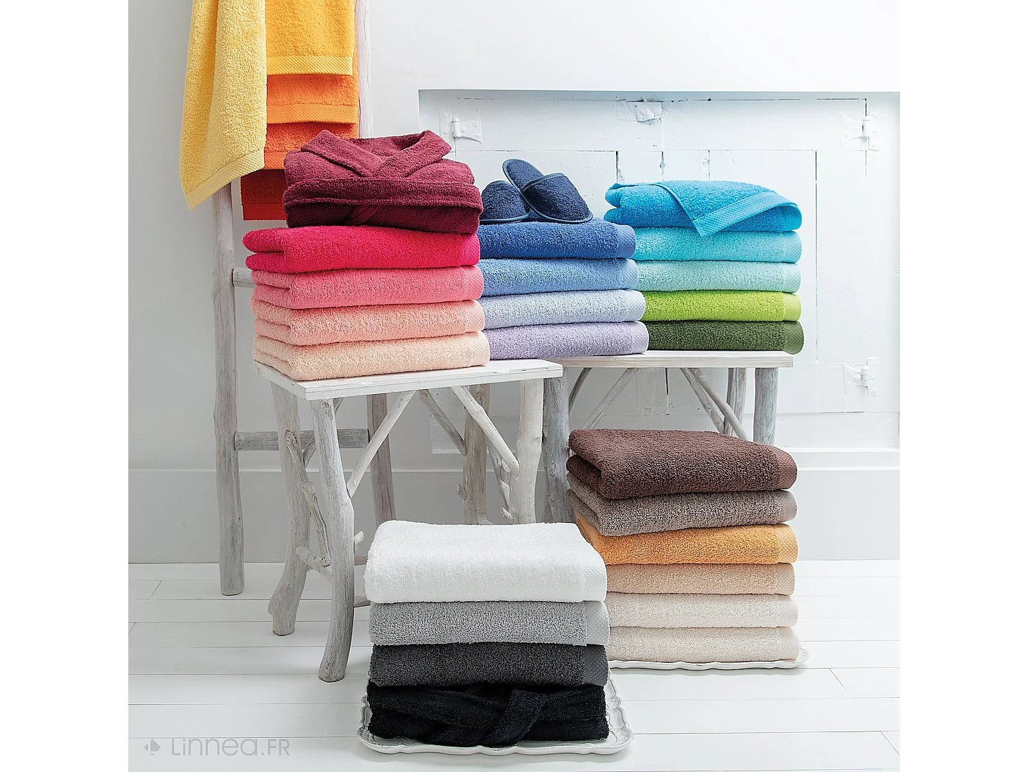 Serviette de toilette 50x100 cm PURE Bleu Mer 550 g/m2