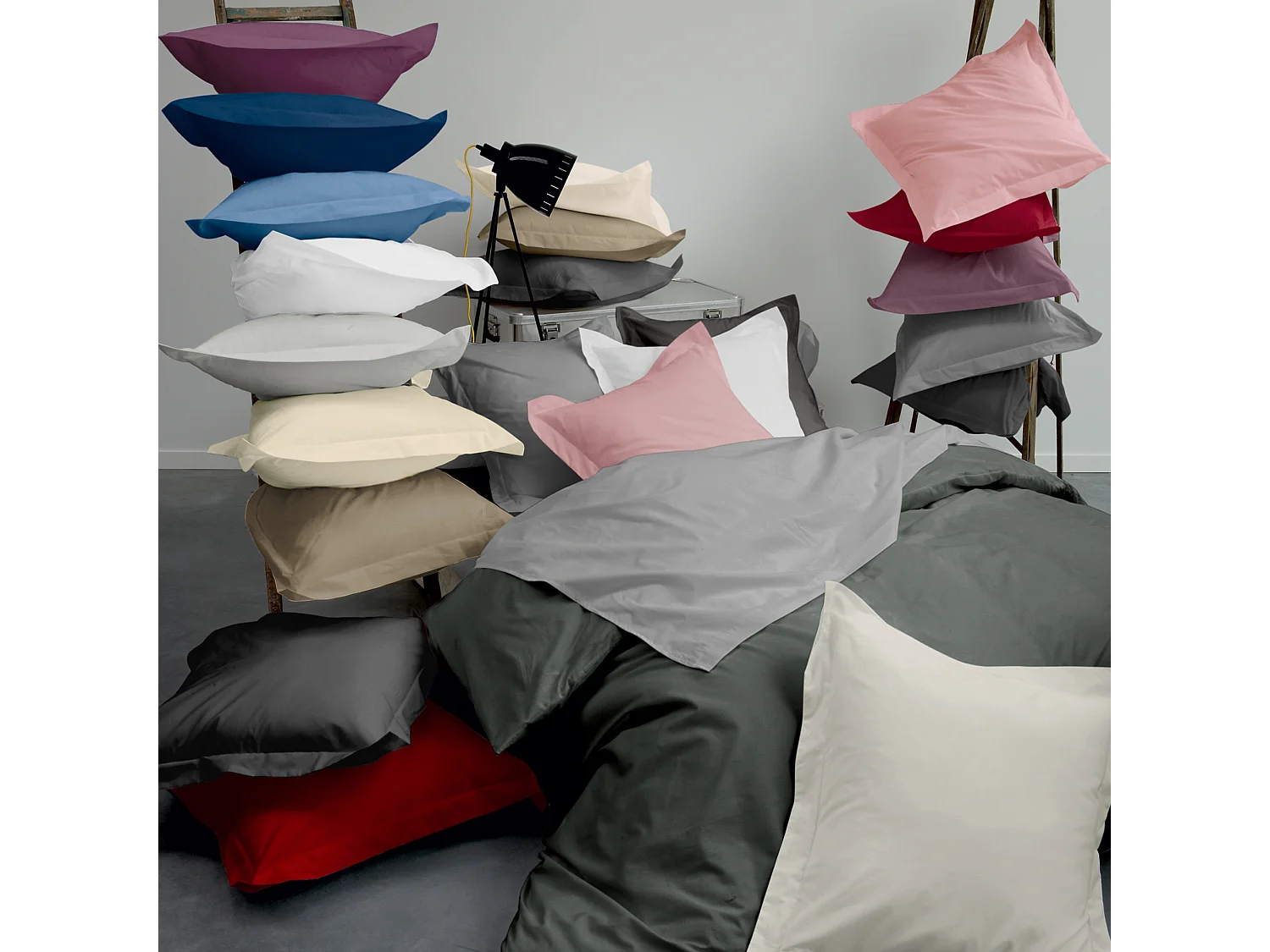 Drap housse uni 70x140 cm coton ALTO vert fleur d'amandier