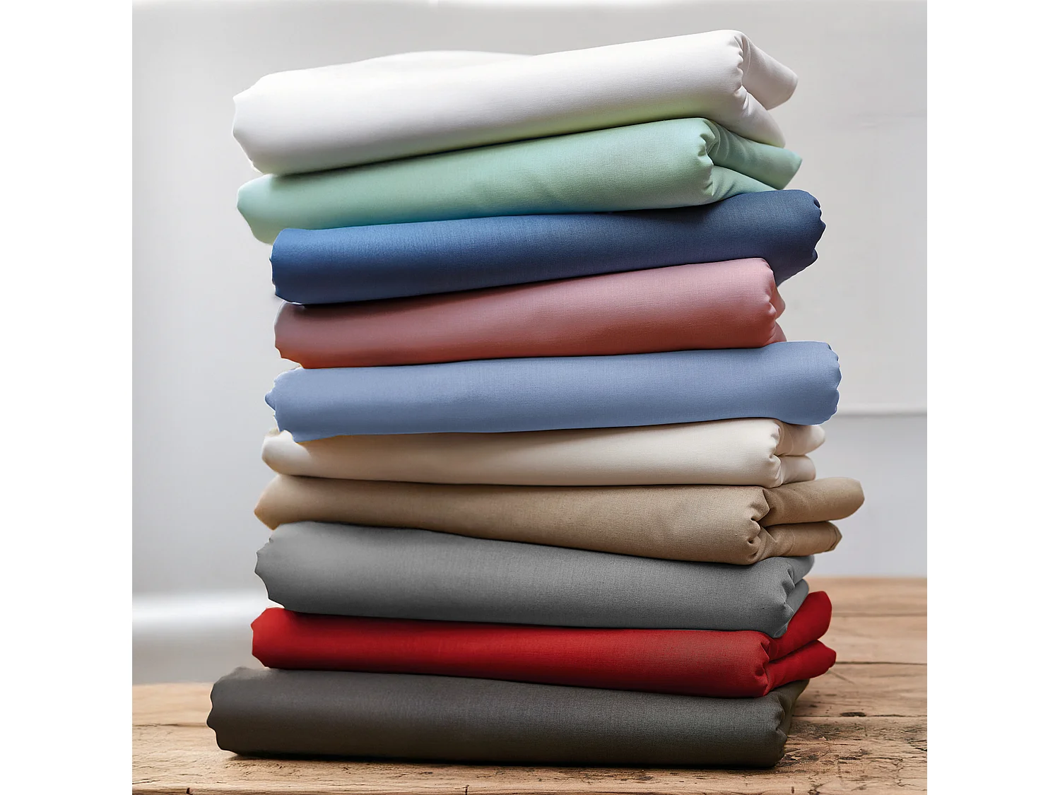 Drap housse uni 70x140 cm coton ALTO vert fleur d'amandier