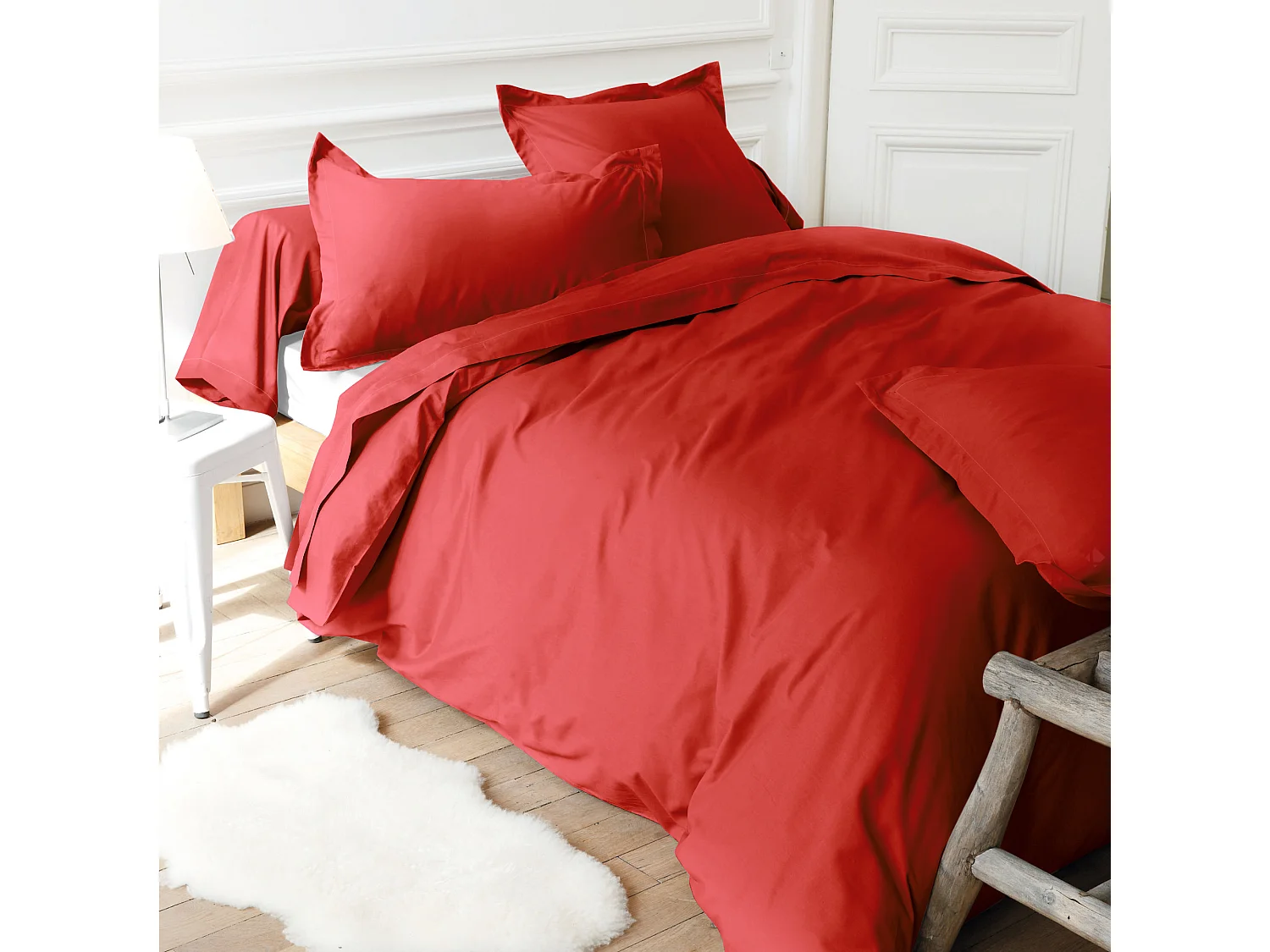 Drap housse uni 70x140 cm coton ALTO orange Baie de Goji