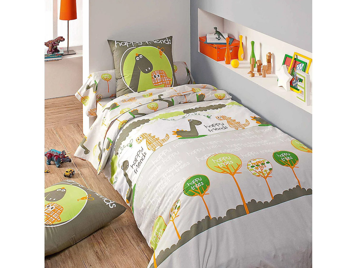 Housse de couette 140x200 cm coton DINO