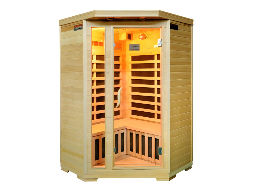 Sauna de infravermelhos 3/4 lugares de canto Gama prestígio ARVIKA II - 120 x 56 x 120 x A190 cm