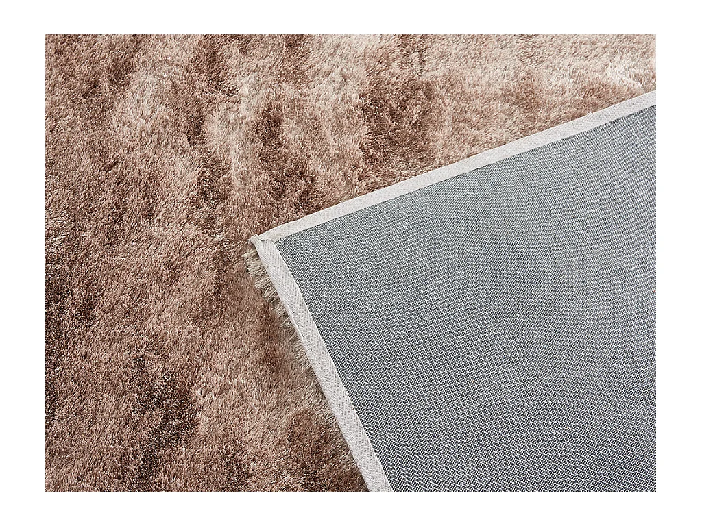 Shaggy teppe med ekstra lange, ultra myke fibre - 140 x 200 cm - taupe med beige refleksjoner - DOLCE