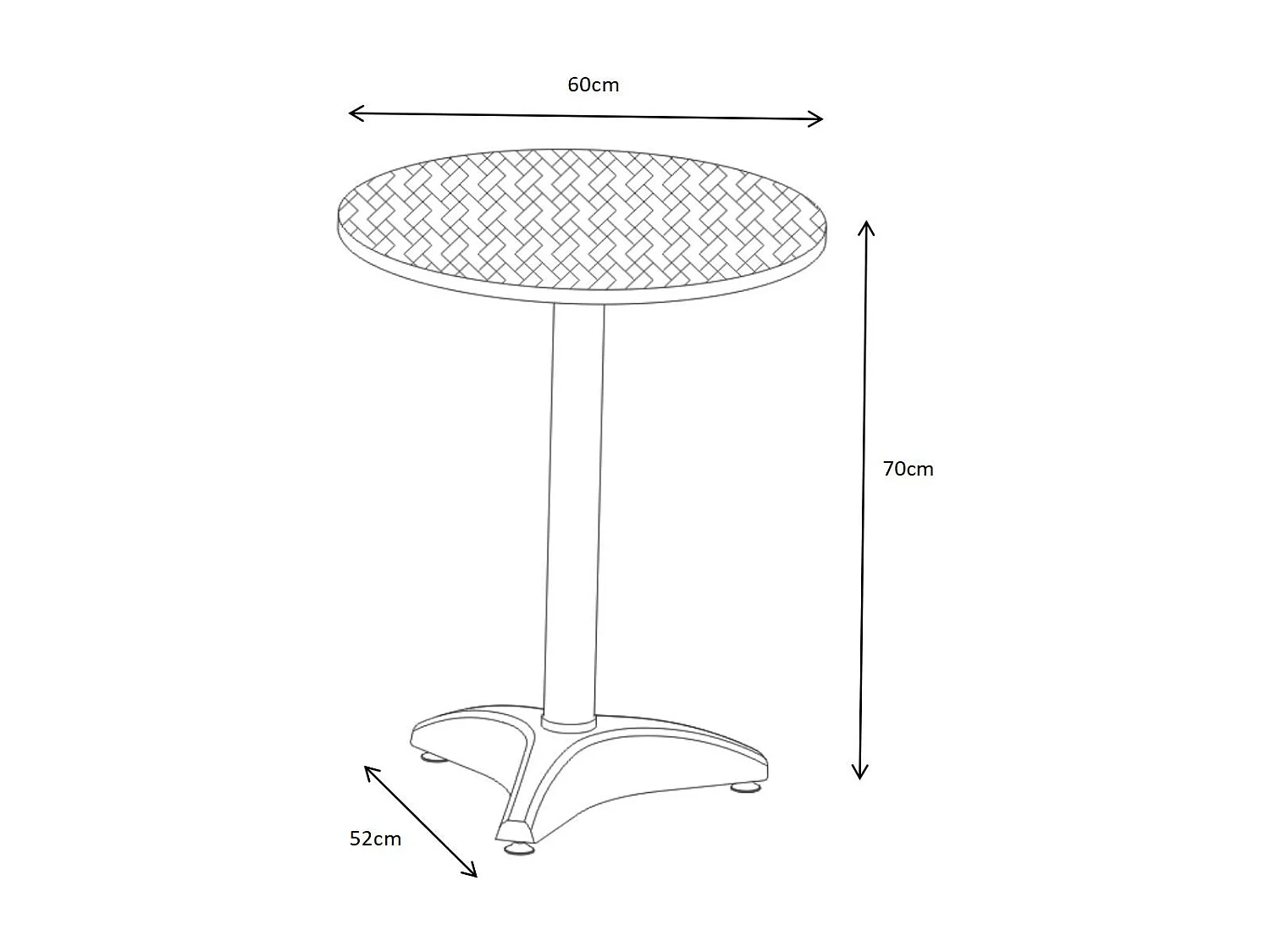 Table de jardin ronde en aluminium D.60 cm - MONTMARTRE de MYLIA